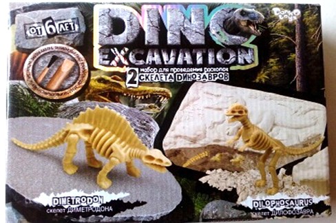 Набір для проведення розкопок DINO EXCAVATION&quot; динозаври укр (6) DEX-01-04,05,06ШТ&quot;