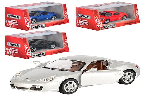 Машинка метал KINSMART KT 5307 W (96шт) інер-я, 1:34 PORSCHE CAYMAN S, в коробці