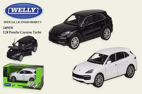 Машина метал 24092W (24шт/4) WELLY&quot;1:24 PORSCHE CAYENNE TURBO,відкр.двері,капот,2 кол.,в кор.23*11*&quot;