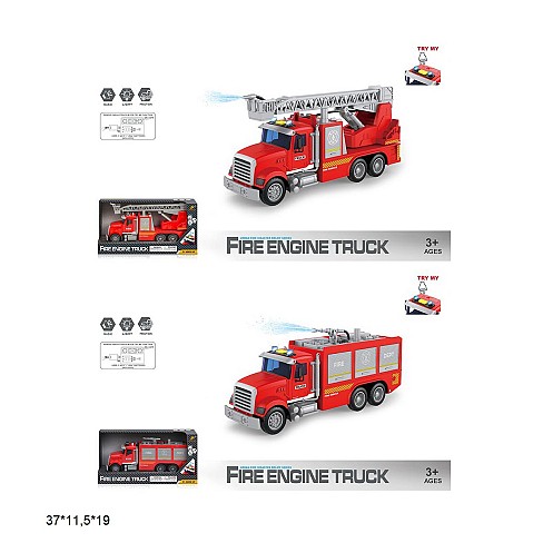Пожежна машина PY6931A/PY6931B інерц.батар.муз.світ.бризкає водою 2в.кор.37*11,5*19 /24/