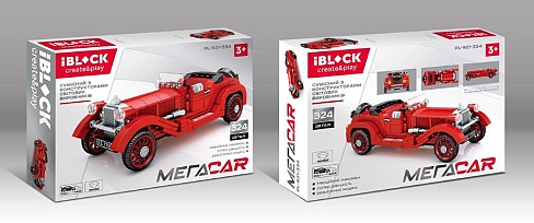 Конструктор IBLOCK  PL-921-334 (36шт/2) МЕГАCAR, 324 дет., в комплекті, в кор. 38*26*7см