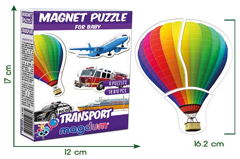 Magnets puzzle for baby Transport ML4031-24 EN