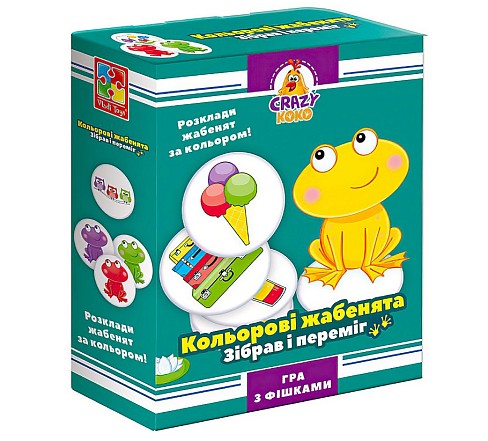 Гра настільна Vladi Toys розважальна Crazy Koko Кольорові жабенята&quot; VT8025-06 (укр)&quot;