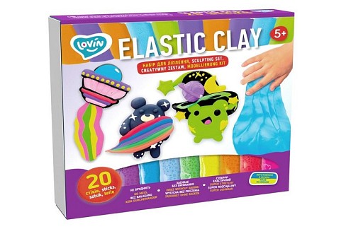 Elastic Clay 20 sticks TM Lovin Набір для ліплення з повітряним пластиліном  Ок70140