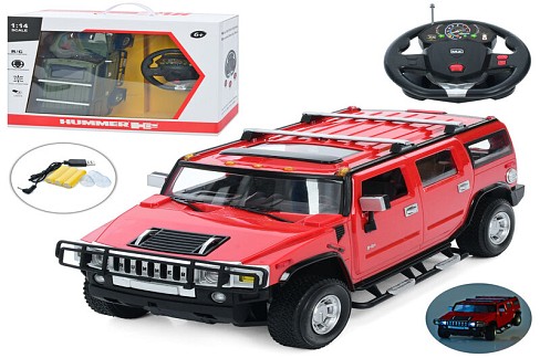 Джип 2026A (4шт) р/к, Hummer H2, 1:14, акум, 35см, світло, гумові колеса, USBзарядне, 2 кольори, в к