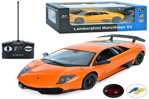 Машина CL1401 (6шт) р/к, Lamborghini, 1:14, акум, 35см, світло, гумові колеса, USBзарядне, 2 кольори