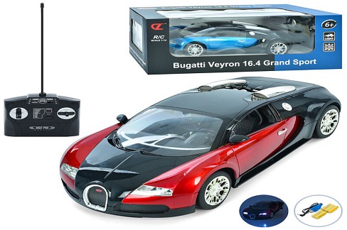 Машина B14 (6шт) р/к, Bugatti, 1:14, акум, 32см, світло, гумові колеса, USBзарядне, 2 кольори, в кор