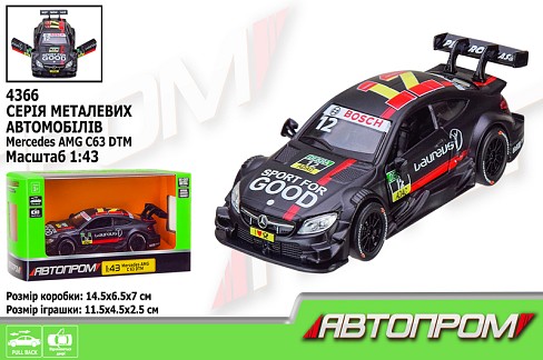 Машина мет. АВТОПРОМ арт. 4366 (96шт/2) 1:43 Mercedes-AMG C 63 DTM,1 колір,відкр. двері,короб. 14,5*