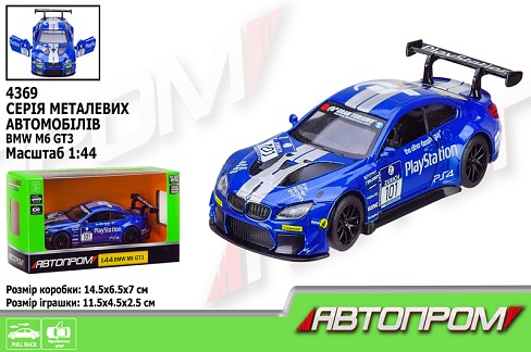 Машина мет. АВТОПРОМ арт. 4369 (96шт/2) 1:44 BMW M6 GT3,1 колір,відкр. двері,короб. 14,5*6,5*7см