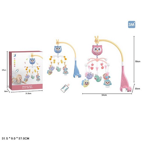 Мобіль на ліжечко HL2022-105 сова на р.к.батар.муз.світ.проектор 2кол.кор.37*9*31,5 /12/