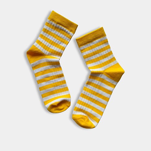 Шкарпетки дитячі Twinsocks 362 р.18-20 Полоска жовтий/білий (0813ш)