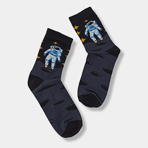 Шкарпетки для підлітків Twinsocks 405 Космос р22-24 чорний/т.сірий (8643ш)