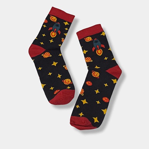 Шкарпетки для підлітків Twinsocks 405 Космос р22-24 чорний/червоний (8650ш)