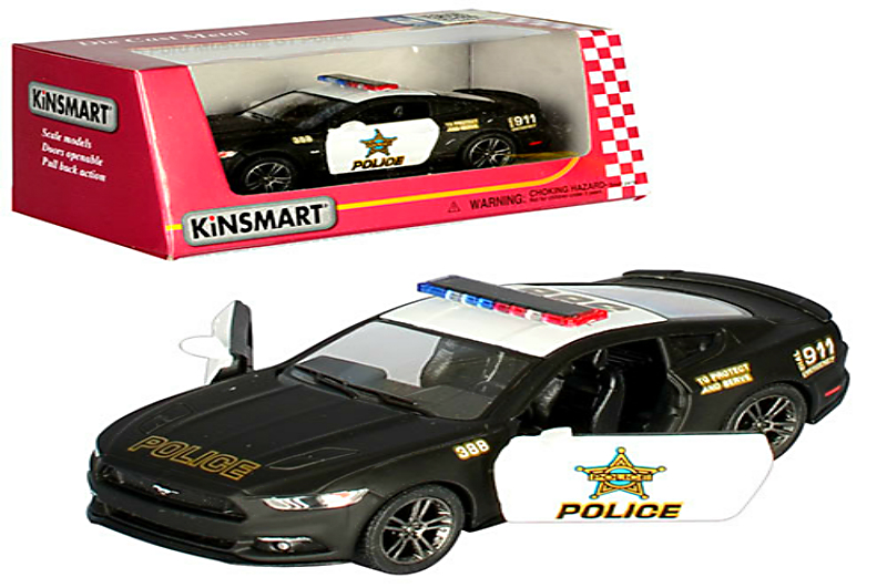 Машина метал KINSMART&quot; KT5386WP (96шт/4) 2015 Ford Mustang GT(Police), в коробці 16*8*7,5см&quot;