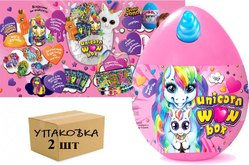 Яйце Єдиноріг Unicorn WOW Box UWB-01-01U УП2ш (ігр.,пл,кін.пісок,форм,греб,шпиль,лиз,сум,розк,гіпс)