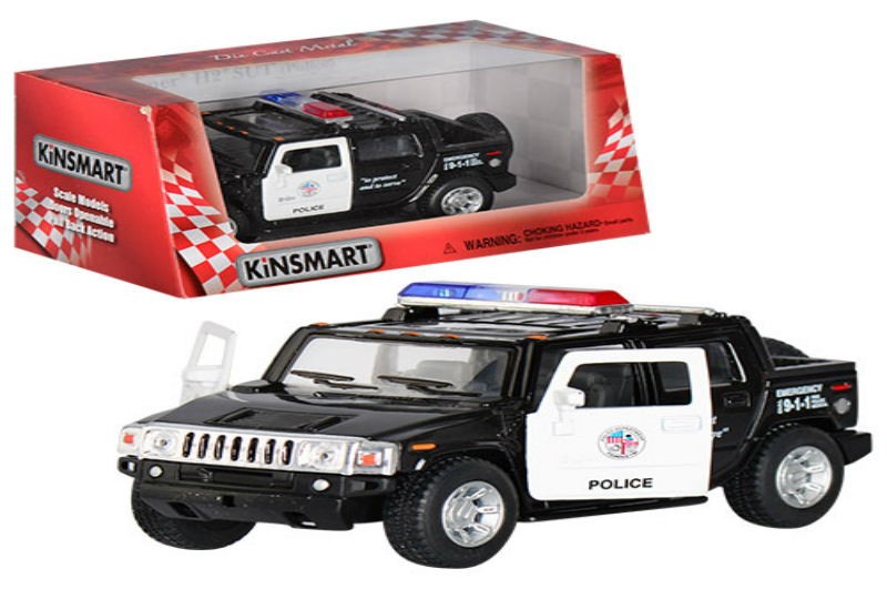 Машина метал.Kinsmart&quot; KT5097WP(PW) (96шт/4)&quot;Hummer H2 Police&quot; в кор. 16*8,5*7,5см&quot;