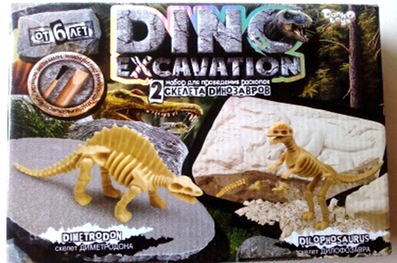 Набір для проведення розкопок DINO EXCAVATION&quot; динозаври укр (6) DEX-01-04,05,06ШТ&quot;