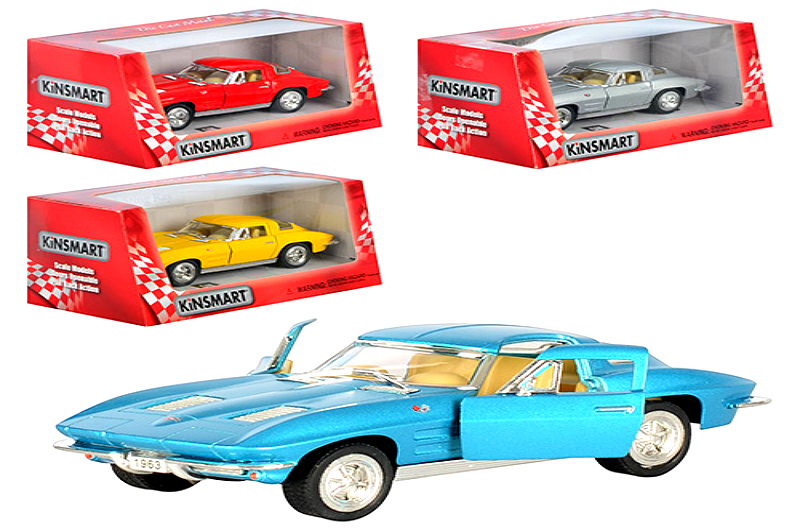 Машина метал Kinsmart&quot; KT5358W (96шт/4) Corvette Sting Ray, в кор.16*8,5*7,5cm&quot;