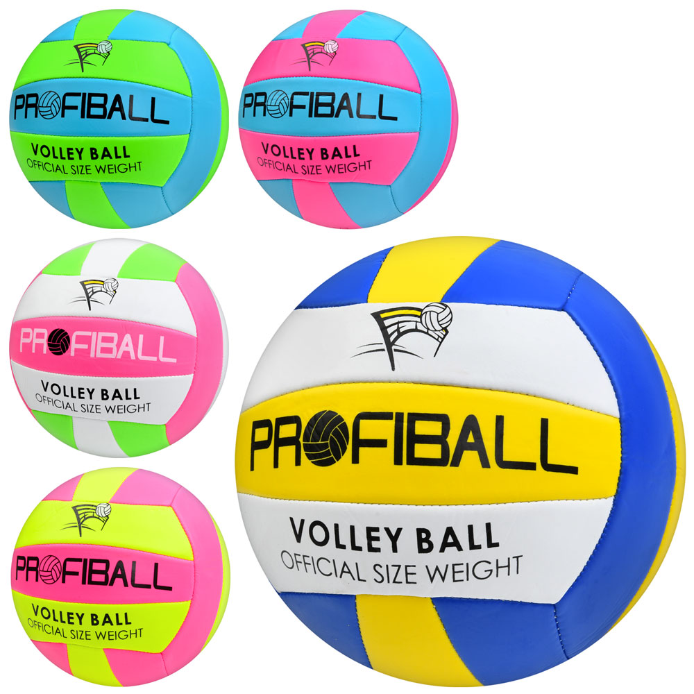 М&#039;яч волейбольний EV 3159 (30шт) PROFIBALL офіційн розмір, 2 шари, 18 панелей, 260-280г, 5 кольорів