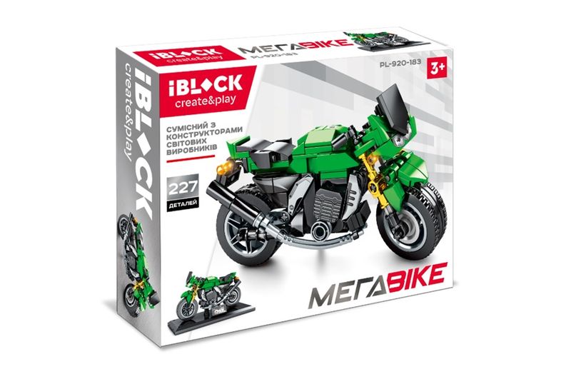 Конструктор IBLOCK арт. PL-920-183 (36шт/2) 227дет., МЕГАBIKE, в зібраній короб. 28*21*5,5см