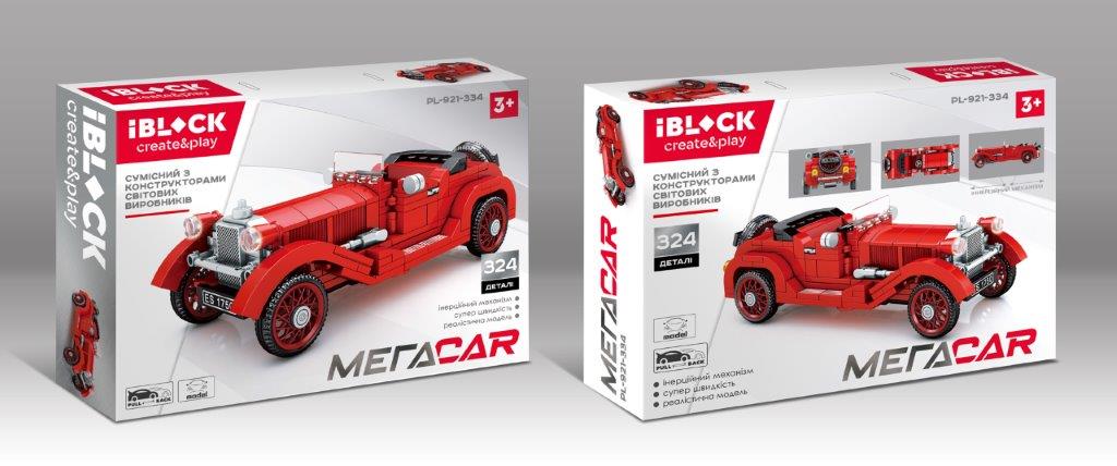 Конструктор IBLOCK  PL-921-334 (36шт/2) МЕГАCAR, 324 дет., в комплекті, в кор. 38*26*7см