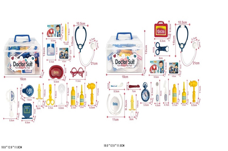 Лікар набір арт. 8807-3/4 (72шт/2) 2 види, стетоскоп, аксес валіза 18*12*11см