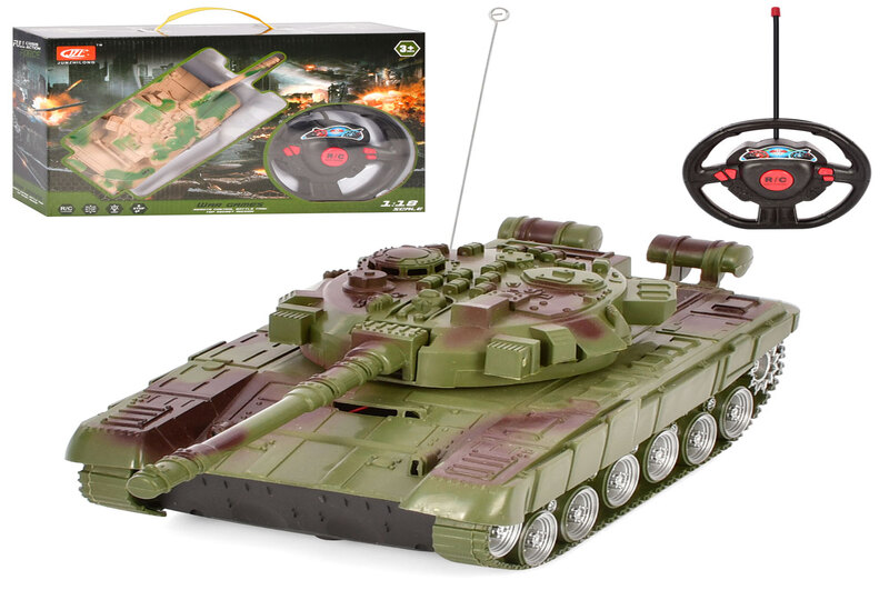 Танк CX3907 (12шт) 24см,р/к, акум.,USB зарядка,1:18,звук,світло,2кольори,в кор-ці,36-25-8,5см