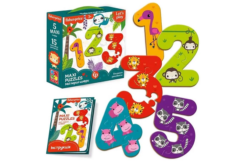 Maxi puzzle Fisher-Price. Мої перші цифри&quot; VT1711-07 (укр)&quot;