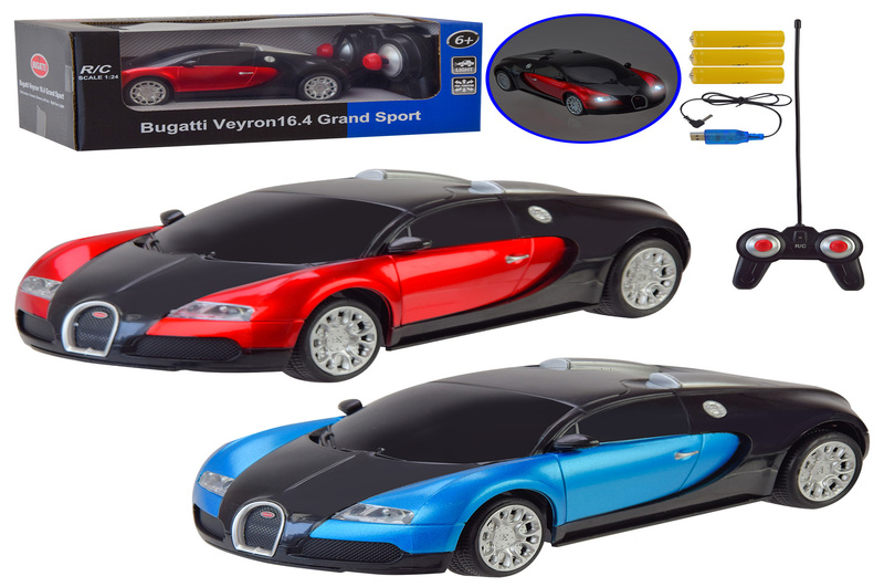 Машина акум. р/к MZ  арт. B24 (24шт) Bugatti Veyron, 1:24,2 кольори, короб.20*9*7см