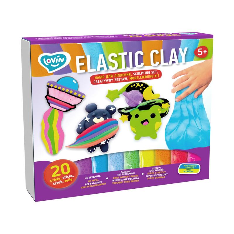 Elastic Clay 20 sticks TM Lovin Набір для ліплення з повітряним пластиліном  Ок70140