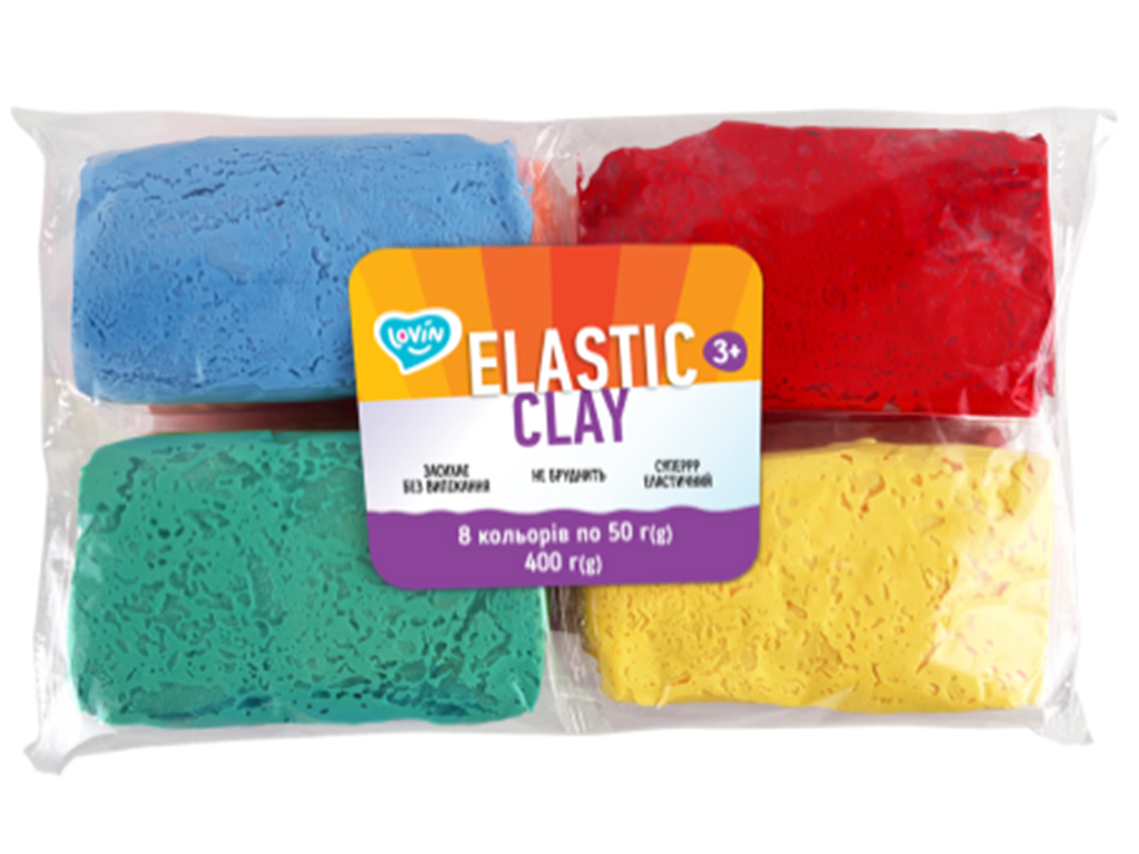 Elastic Clay 8 colors ТМ Lovin  Набір для ліплення з повітряним пластиліном  Ок70164