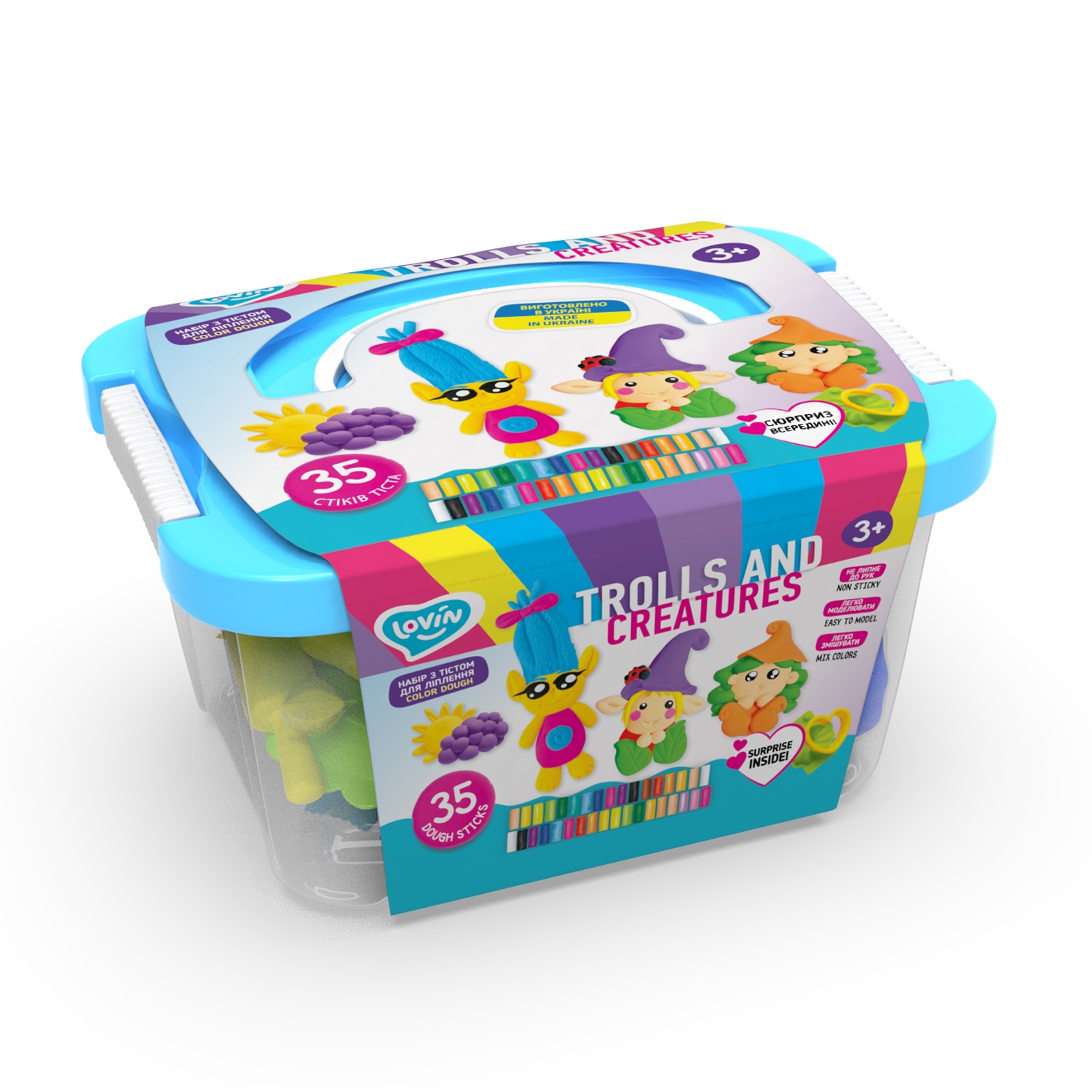 Trolls and creatures box ТМ Lovin Набір для ліплення з тістом  Ок41220