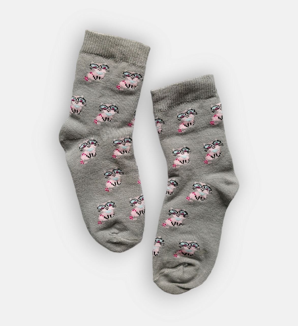 Шкарпетки дитячі Twinsocks 304 р.14-16 Киця окуляри св.сірий (1230ш)