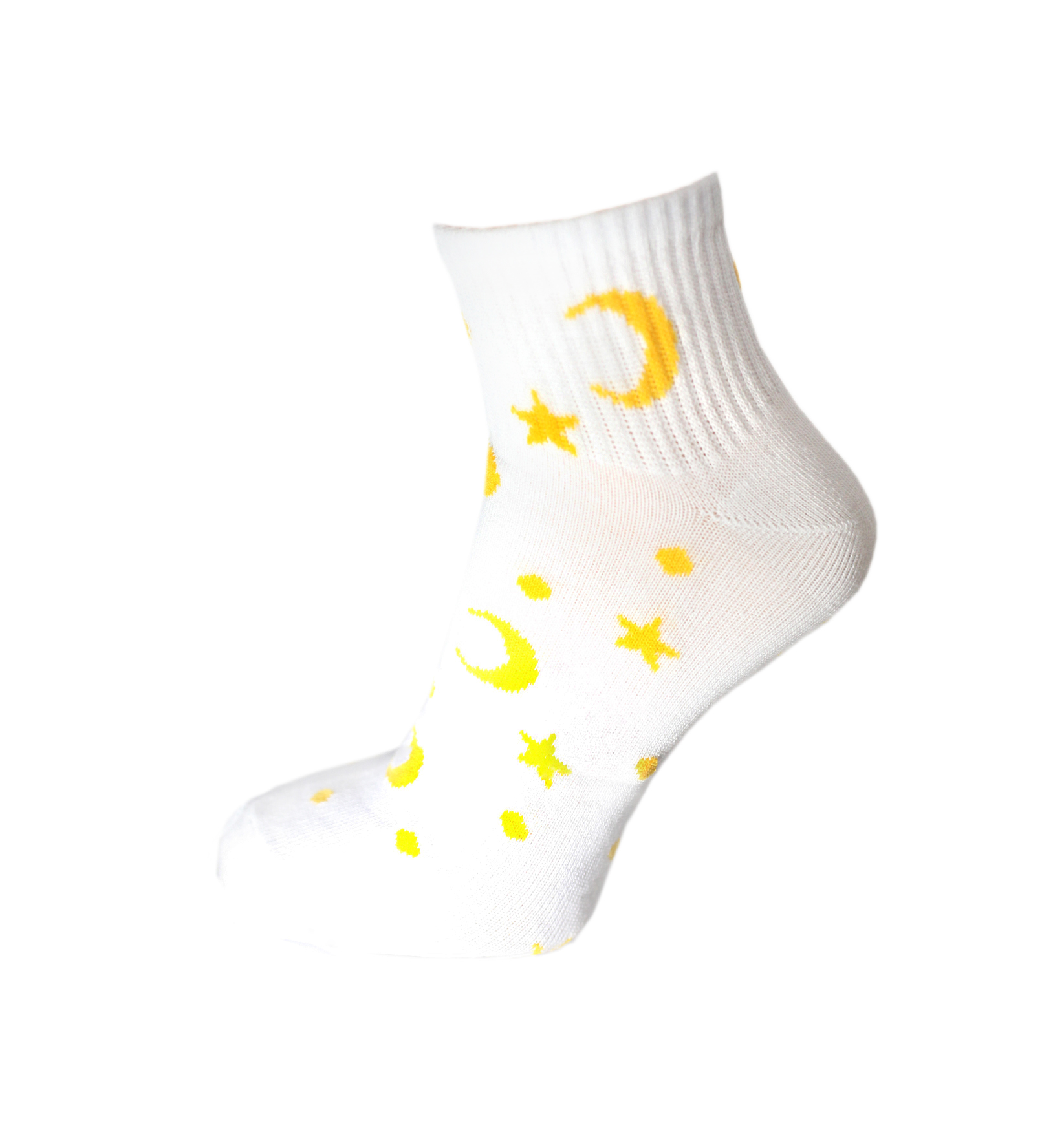 Шкарпетки жіночі Twinsocks 215р-36-39(23-25)  білий з жовтим малюнком (3600ш)